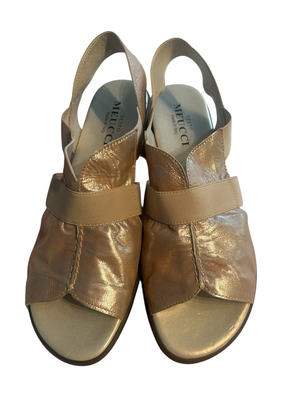 Sesto Meucci Metallic Gold Slingback Sandals size 10
